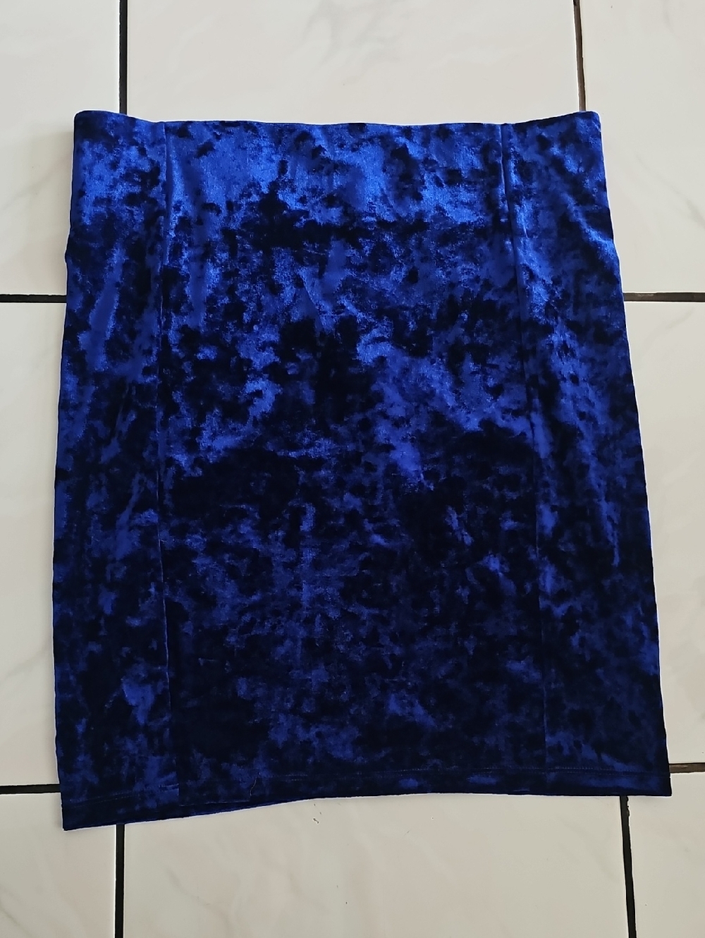 Women's Velvet Blue Mini Skirt